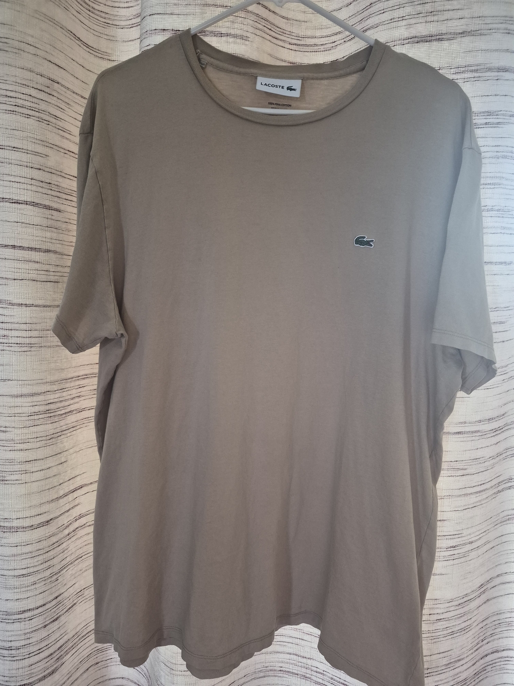 Lacoste Men’s Crew Neck T-Shirt in Light Taupe
